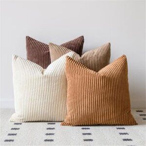Neutral Couch Throw Pillow Covers 18x18 Inch Set of 4 Decorative